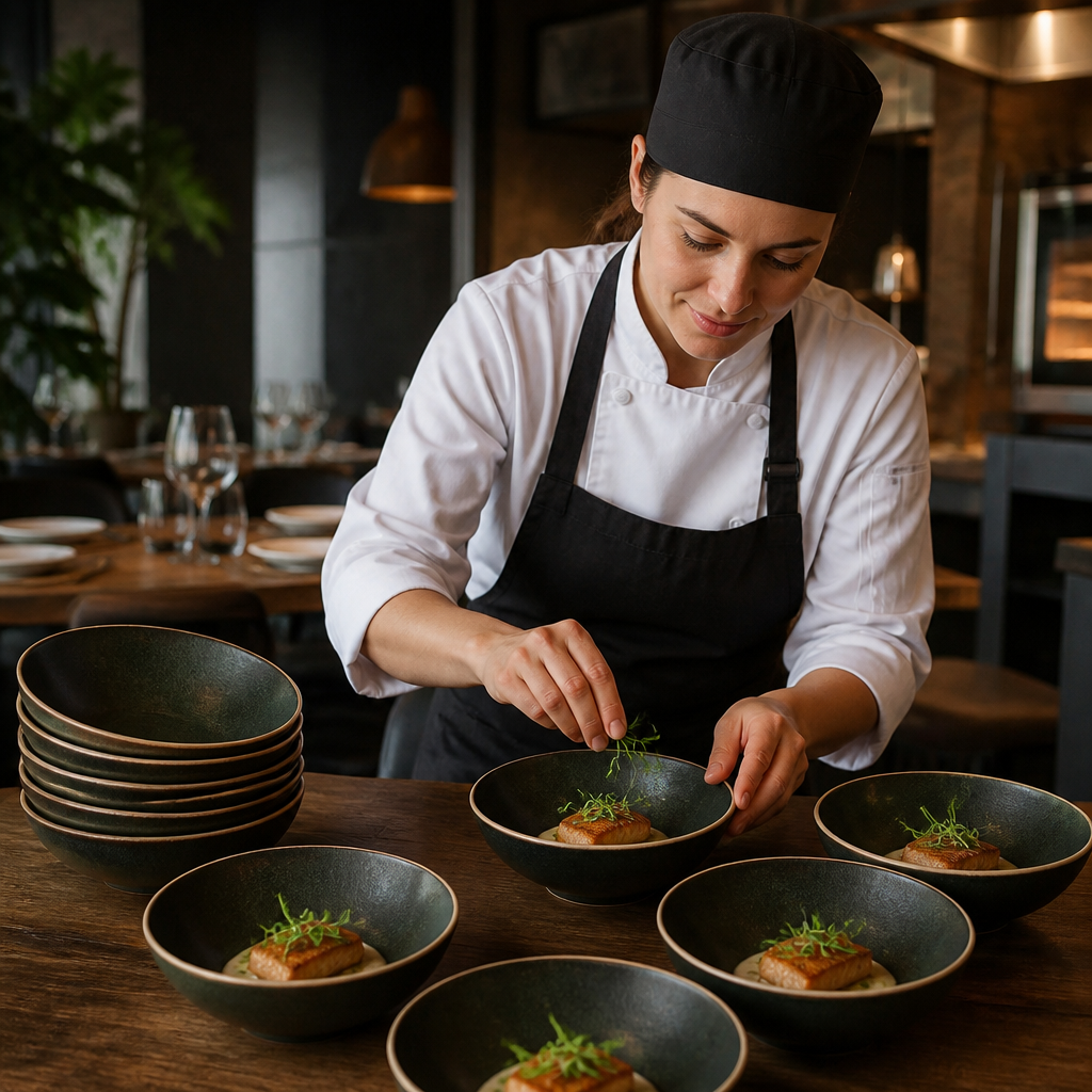 Verdigris Tapered Bowls Green Stoneware for Unique Dining Experiences (Pack of 6)