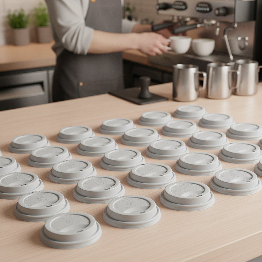 CPLA Coffee Cup Lids 89mm for Eco-Friendly Use (Pack of 1000)