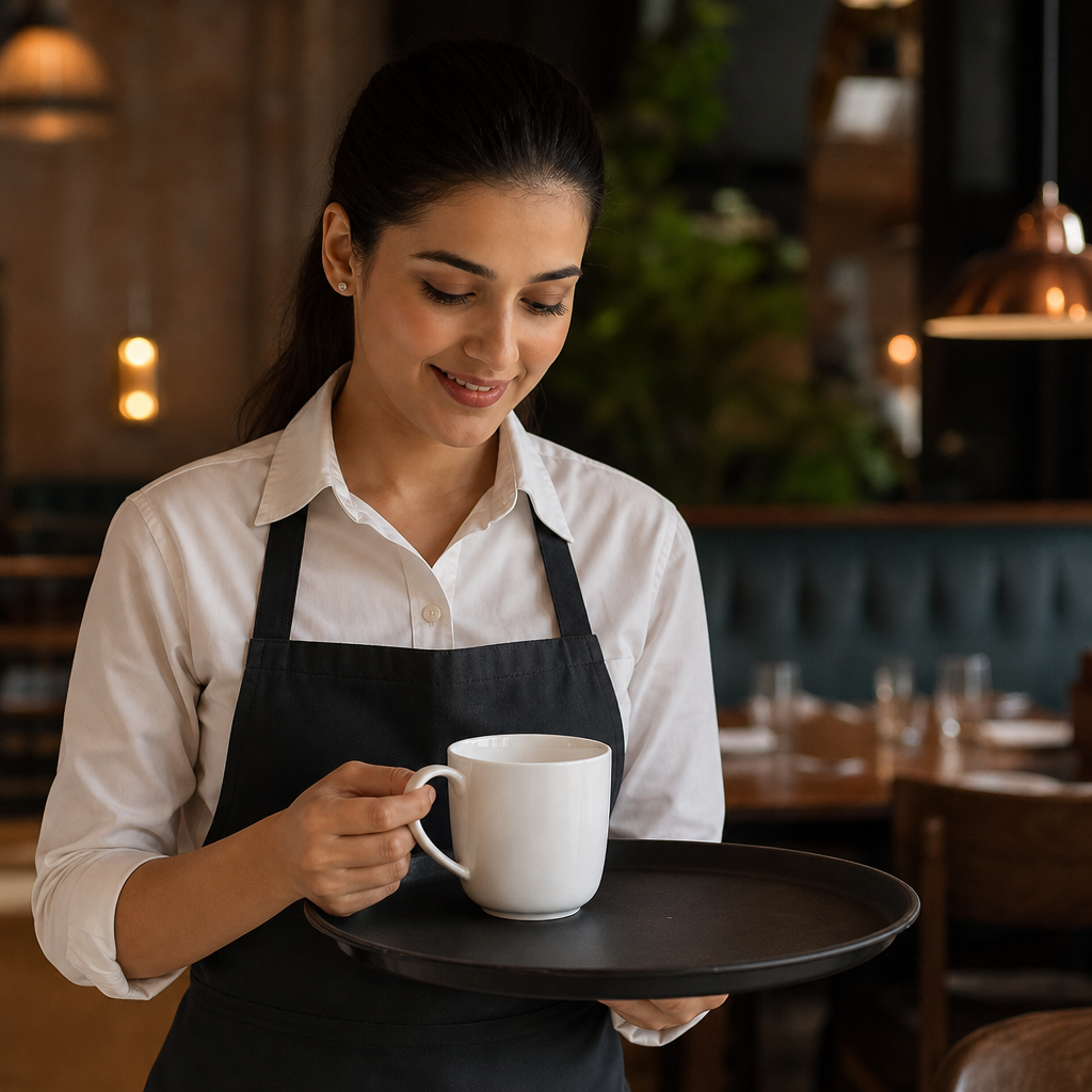 Large Rounded Mugs 410ml Porcelain for Cafés & Restaurants (Pack of 6)