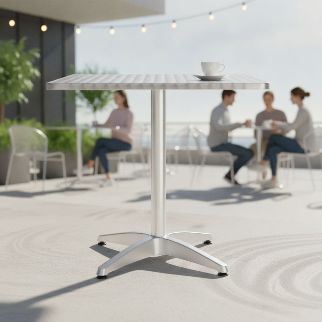 Square Stainless Steel Bistro Table 700mm for Indoor & Outdoor Use
