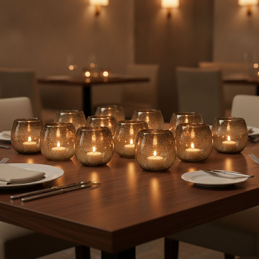 Glass Sepia Votives 102mm for Enhancing Dining Experience (Pack of 12)