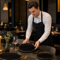 Coupe Plates 300mm Black Porcelain for Elegant Dining (Pack of 12)