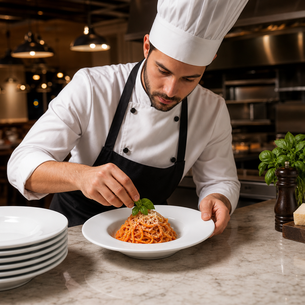 Pasta Bowls 305mm Porcelain for Professional Catering (Pack of 6)