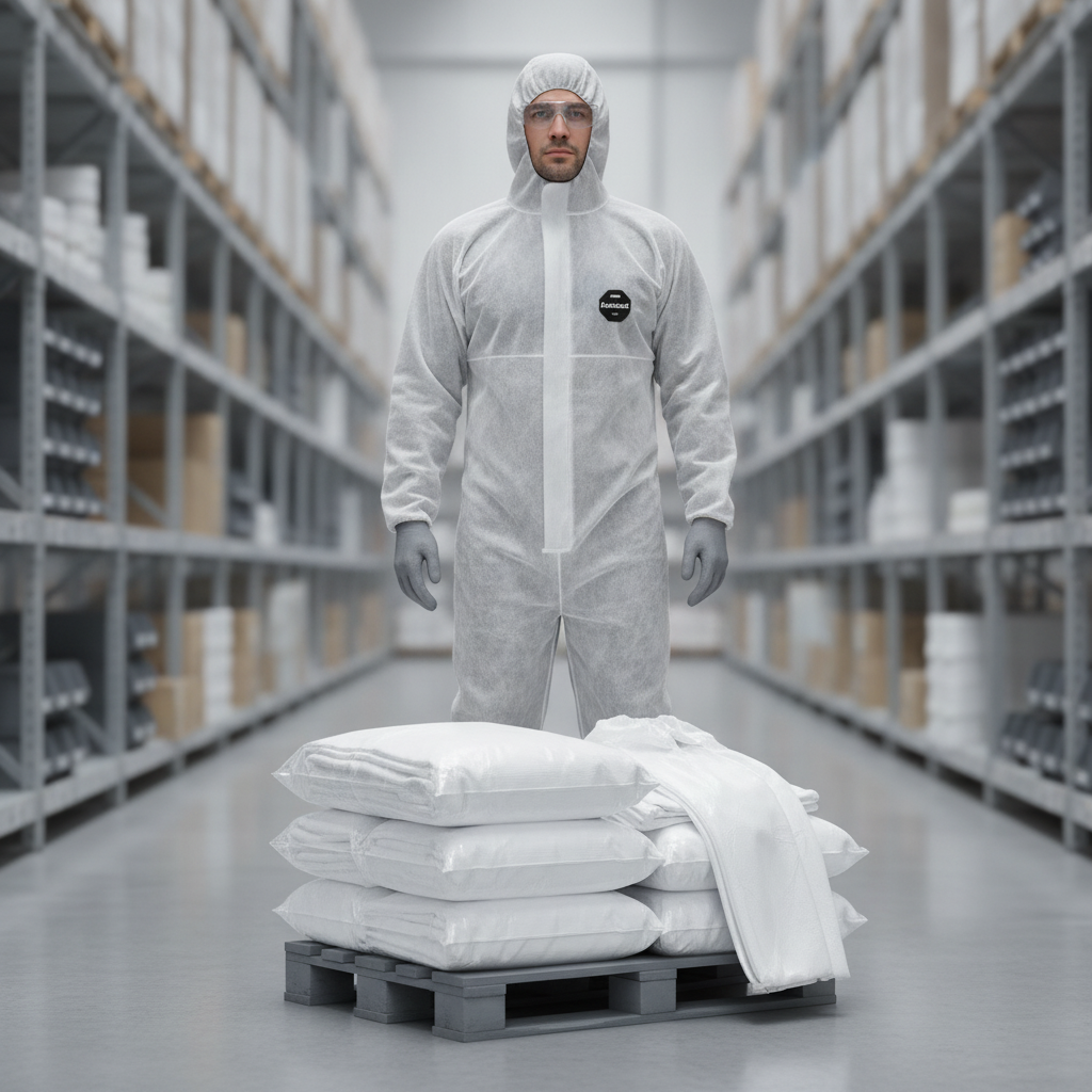 Polypropylene White Protective Coveralls for Team Safety (Pack of 50)
