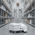 Polypropylene White Protective Coveralls for Team Safety (Pack of 50)