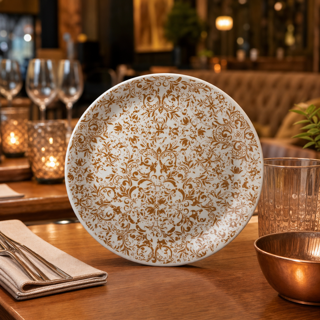 Coupe Plates 255mm Copper Ceramic for Casual Dining (Pack of 12)