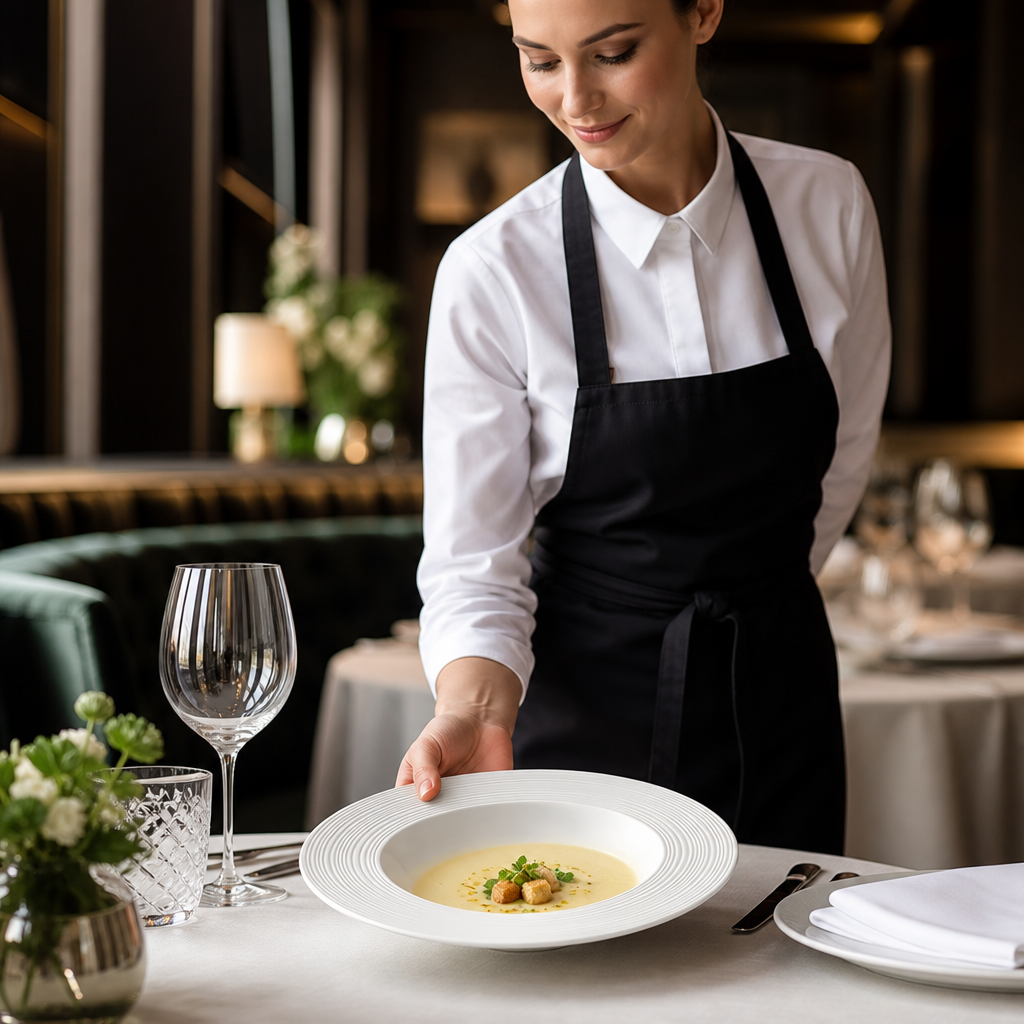 Rim Soup Plates 240mm Vitrified Porcelain for Upscale Dining (Pack of 12)