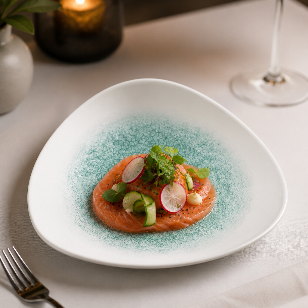 Raku Triangle Bowls in Jade Green 370ml for Stylish Dining