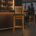 Rubber Wood Bar Chair with Padded Seat 1100mm for Commercial Use