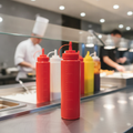 Polyethylene Red Squeeze Sauce Bottle 24oz for Self-Service Dining