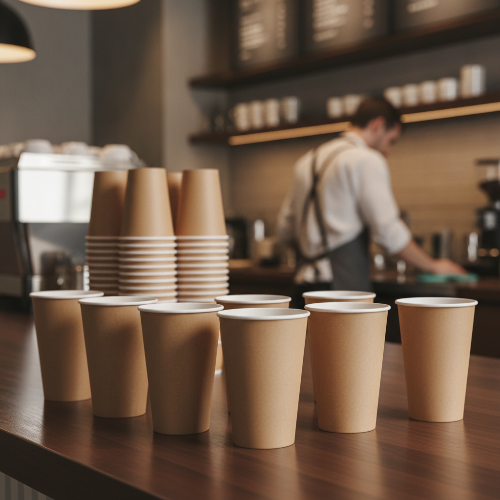 Cardboard Brown Takeaway Coffee Cups 455ml for On-the-Go Customers (Pack of 50)