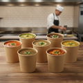 Paper Kraft Microwavable Soup Cups 450ml for Food-to-Go (Pack of 500)