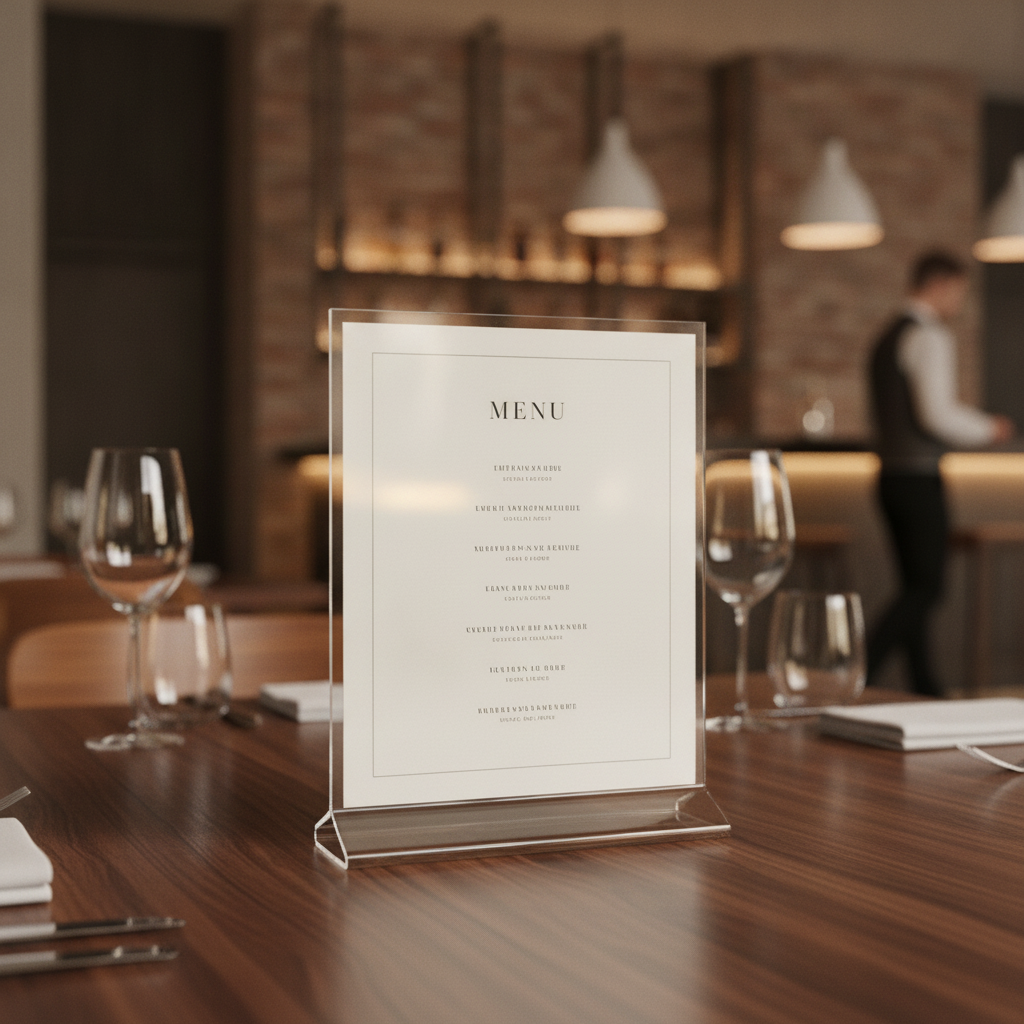 Perspex A5 Vertical Holder for Restaurants & Cafés