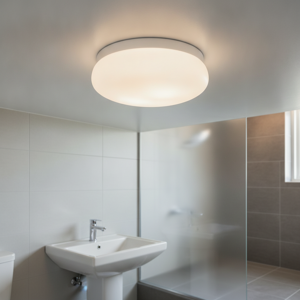 Plastic Ceiling Light White for Bathrooms & Utility Spaces