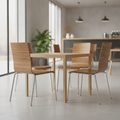 Beech Veneer Zebrano Square Back Side Chairs for Cafés (Pack of 4)