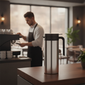 Stainless Steel Cylinder Vacuum Jug 1L for Beverage Service