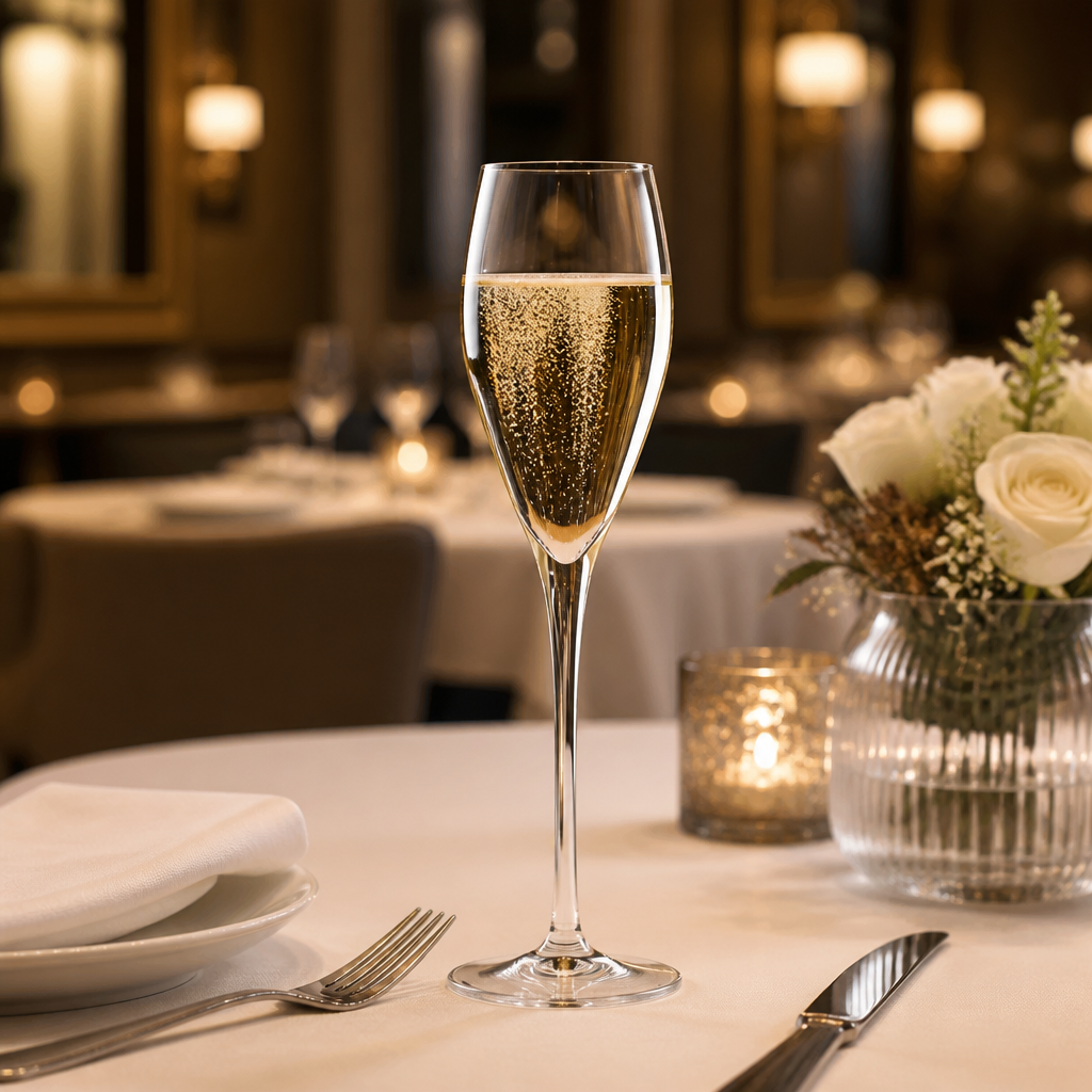 Glass Champagne Flutes 200ml for Celebrations (Pack of 24)