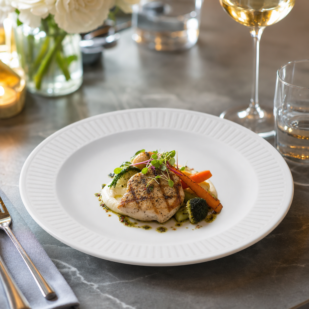 Plates 210mm Grey Vitrified Ceramic for Culinary Presentation (Pack of 12)