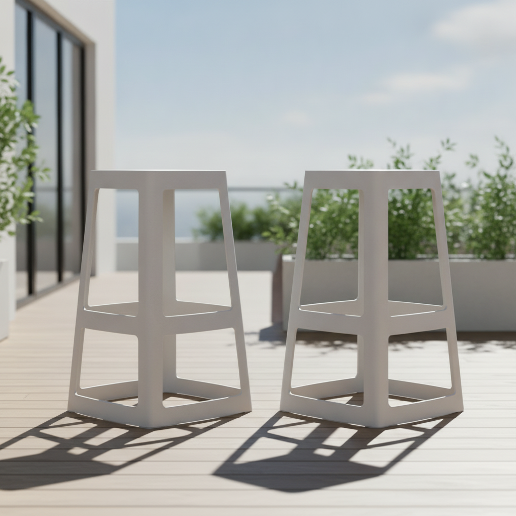 Polypropylene High Stools Light Grey 750x440mm for Indoor & Outdoor Use (Pack of 2)