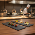 Natural Slate Rectangular Platters 280x100mm for Elegant Presentations (Pack of 2)