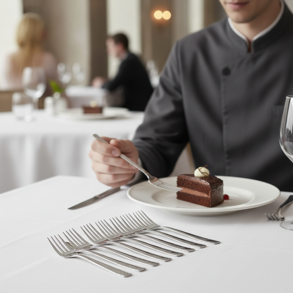 18/10 Stainless Steel Cake Forks for Elegant Table Settings (Pack of 12)