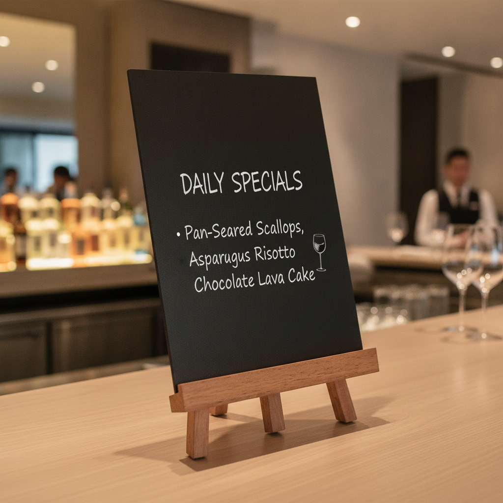 Wood Tabletop Easel for Displaying Menus & Messages