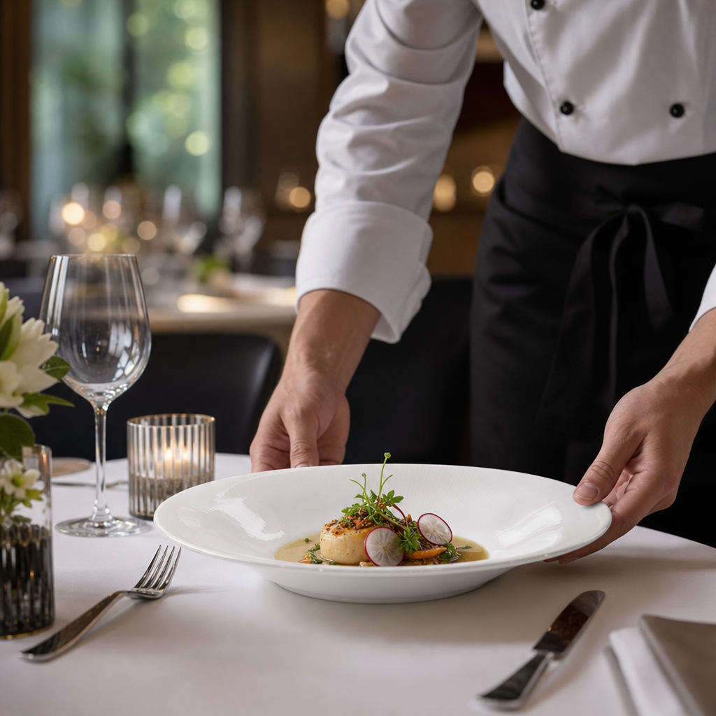 Wide Rim Bowls 235mm Bone China for Fine Dining (Pack of 6)
