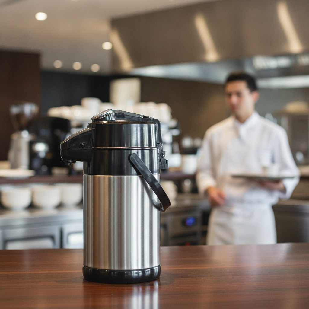 Brushed Stainless Steel Airpot Lever-Type Dispenser 1.9L for Catering & Hospitality