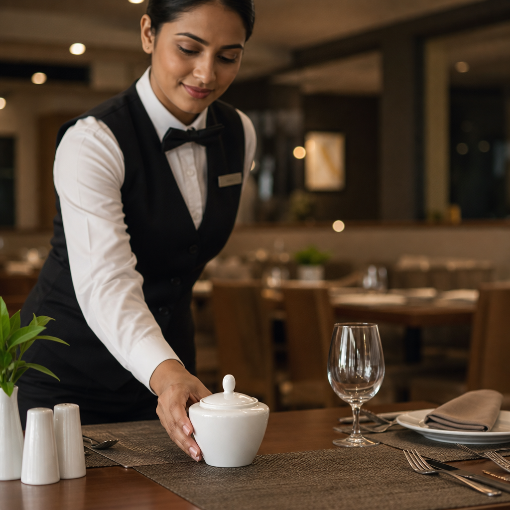 Alumina Vitrified Ceramic Covered Sugar Bowl 200ml for Casual Dining (Pack of 6)