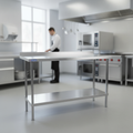304 Stainless Steel Wall Table 600-2100mm for Commercial Kitchens
