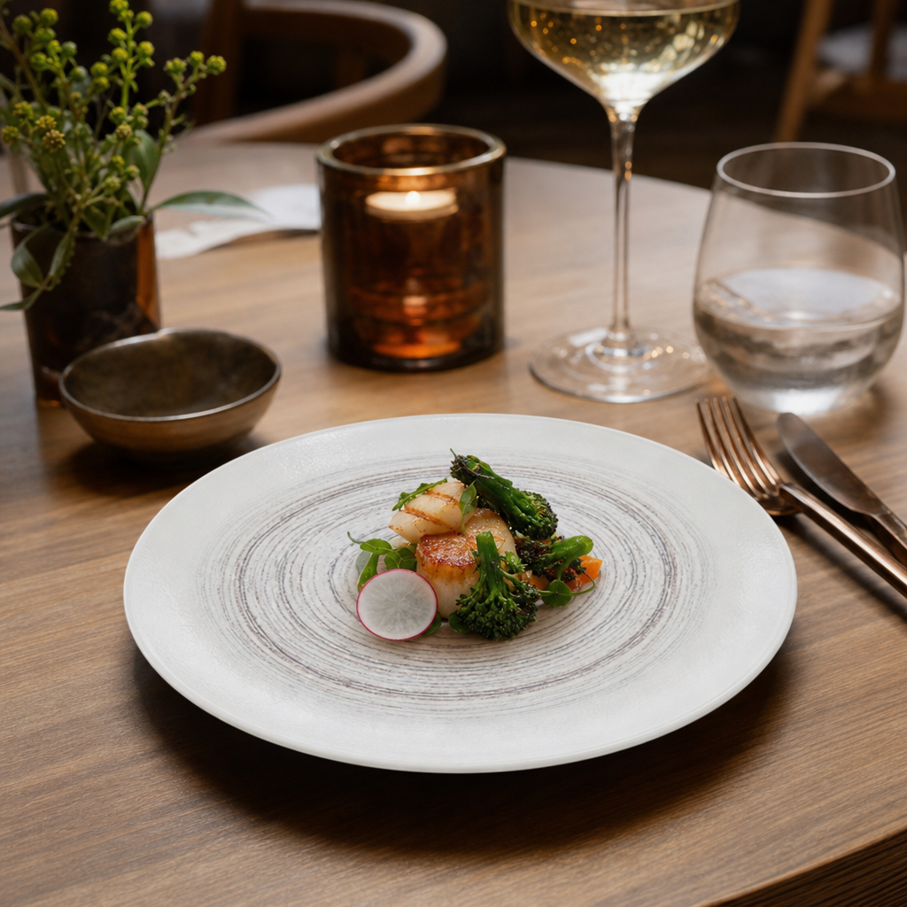 Coupe Plates 220mm Vitrified Ceramic for Restaurants & Cafés (Pack of 12)
