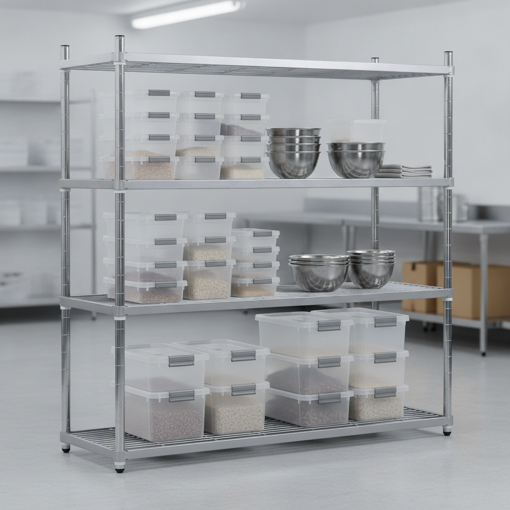Mild Steel Nylon Coated Wire Shelving Unit 1700mm for Storage Solutions