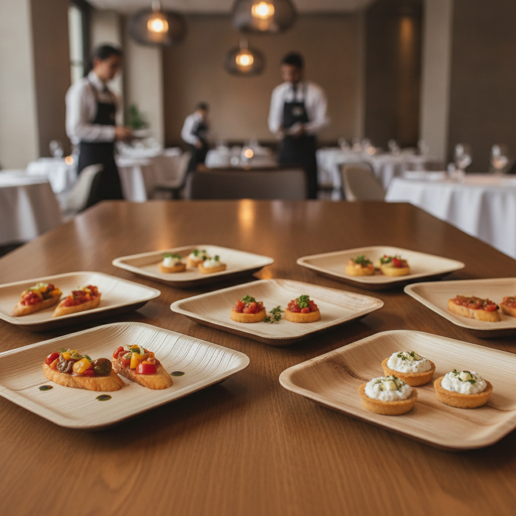 Compostable Palm Leaf Plates 200mm for Catering Events (Pack of 100)