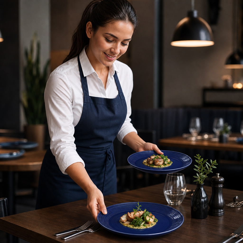 Midnight Coupe Plates 202.5mm Blue Porcelain for Stylish Dining (Pack of 12)