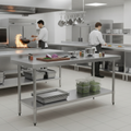 430 Stainless Steel Prep Table 1800mm for Commercial Kitchens