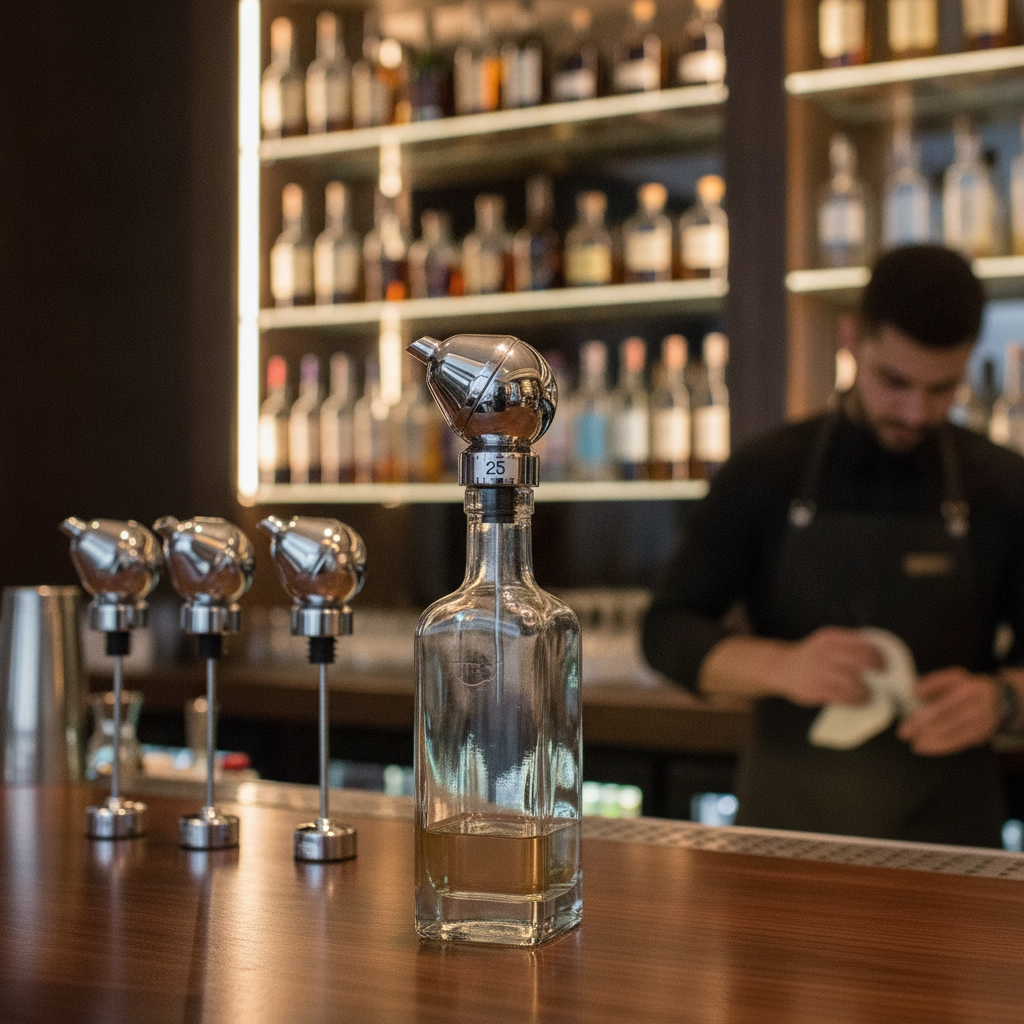 Chrome Measured Pourer 25ml for Bartending