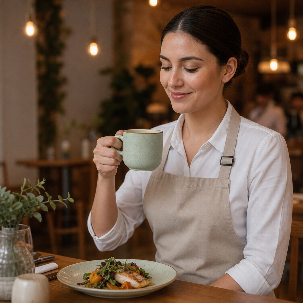 Mugs 227ml Sage Green Ceramic for Hospitality Use (Pack of 12)