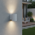 Aluminium Outdoor Wall Light in White for Patios & Gardens