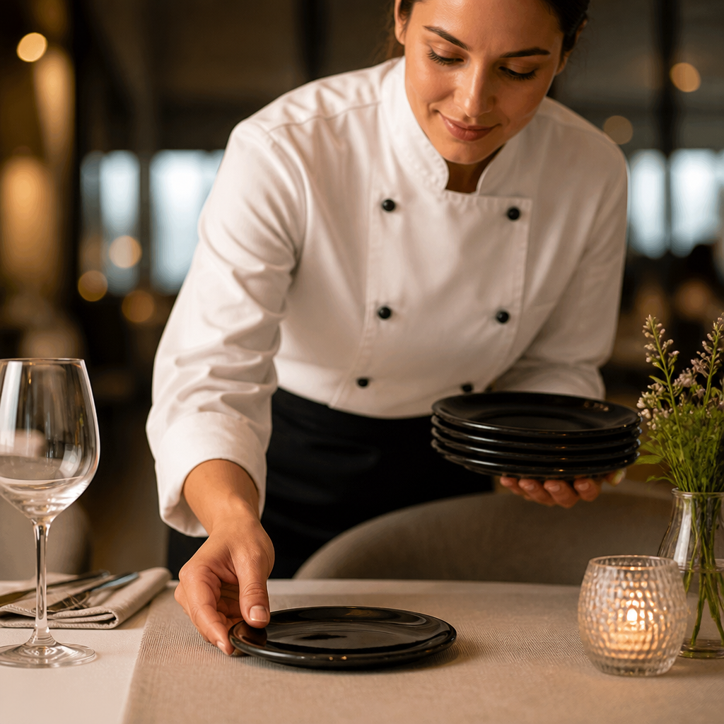 Round Cover Plates 146mm Porcelain for Event Dining (Pack of 6)