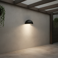 Plastic Outdoor Wall Light in Black for Sheltered Areas