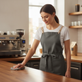 Cotton Canvas Bib Apron Grey for Artisan Cafés & Kitchens