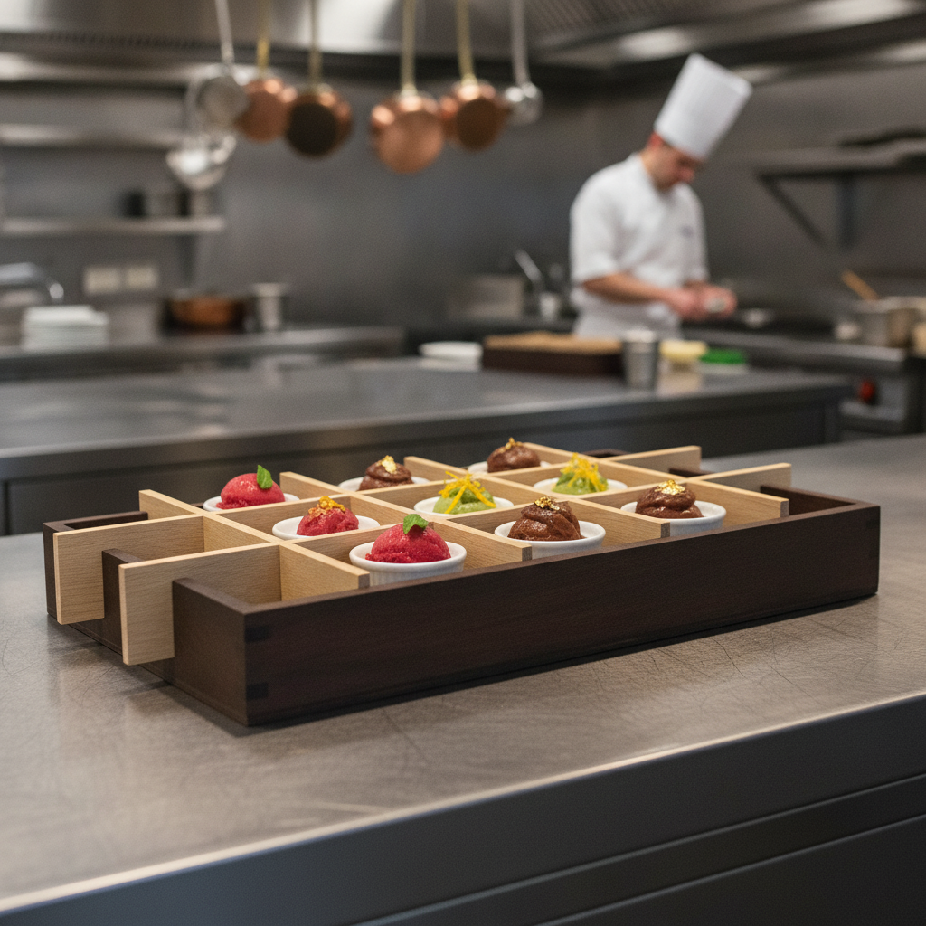 Wood Insert for GN 1/1 Wooden Boxes for Serving Cold Treats