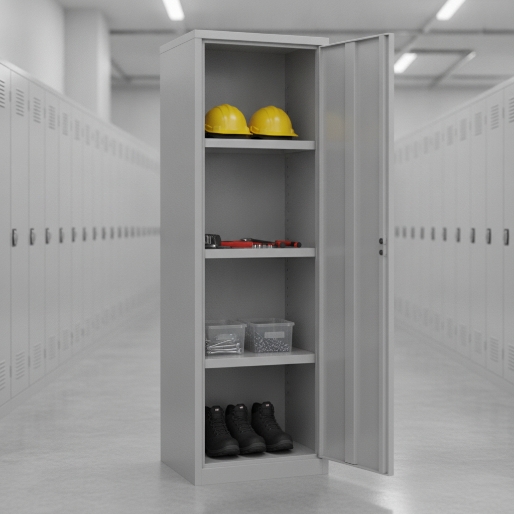 Powder Coated Steel Storage Locker with 3 Shelves for Equipment Storage