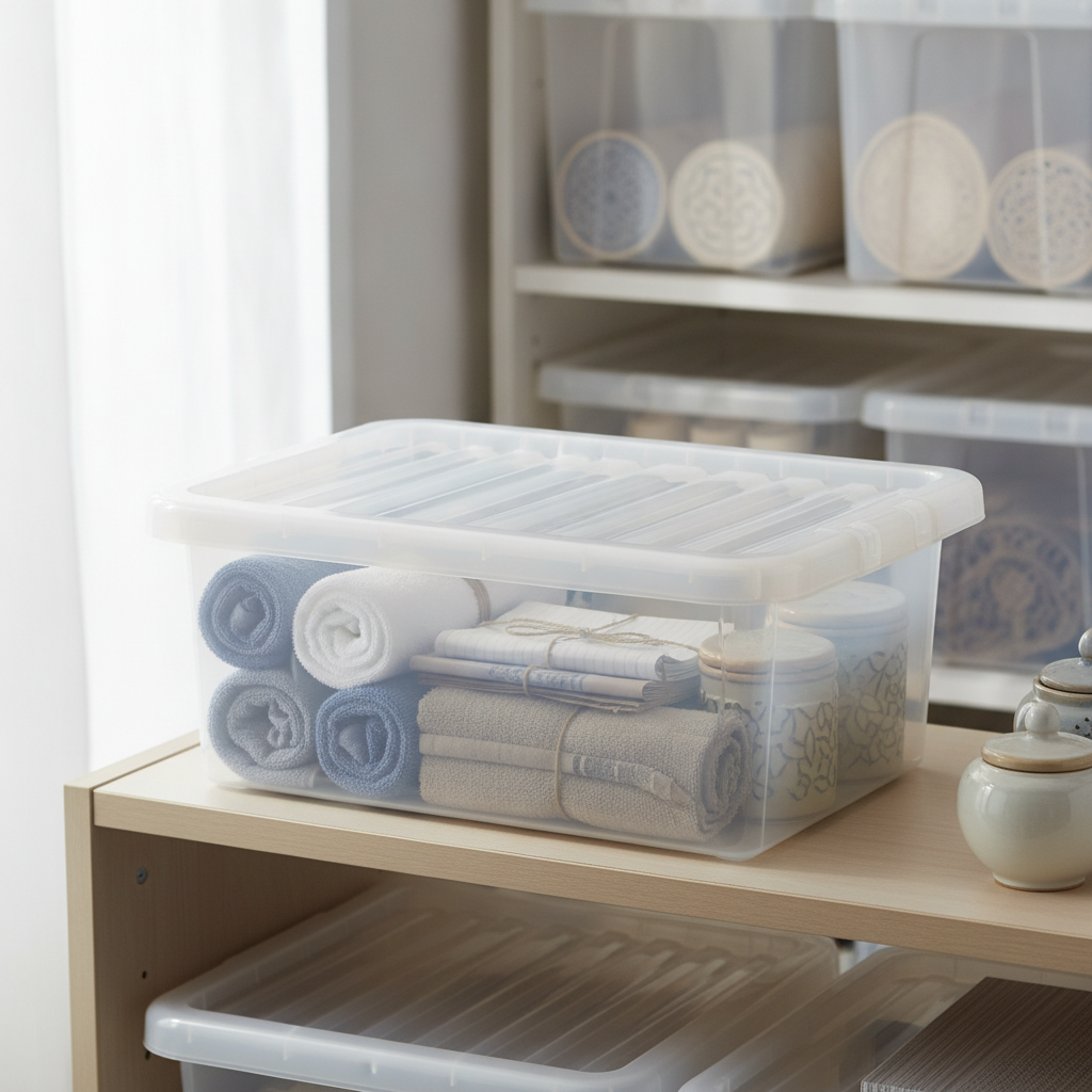 Polypropylene Clear Storage Box 45-60L for Home & Office
