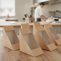 PLA & Paper Front-Loading Sandwich Wedges for Food Presentation (Pack of 500)