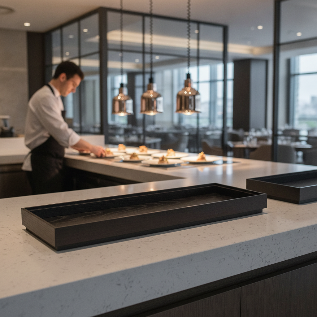 Black Oak Wooden Box GN 2/4 for Buffet Presentations
