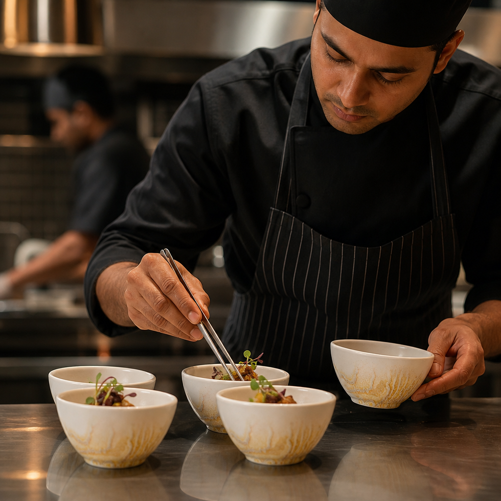 Deep Bowls 102mm Gold Vitrified Ceramic for Modern Hospitality (Pack of 12)