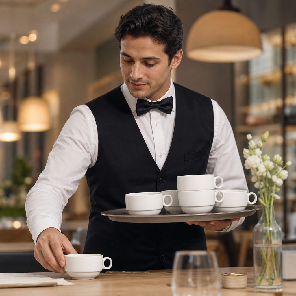 Stacking Cups 280ml Porcelain for Beverage Service (Pack of 12)