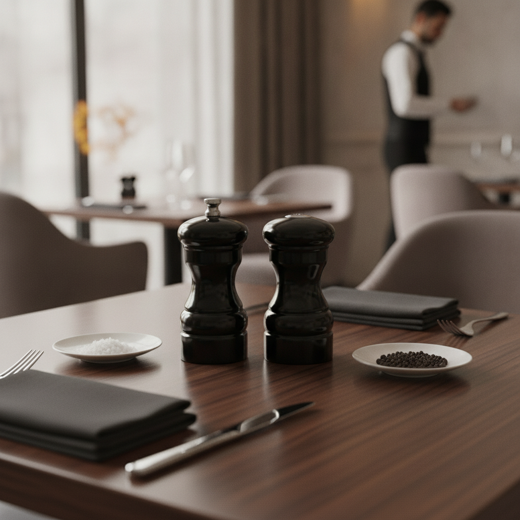 Wooden Salt and Pepper Mill Set 50mm for Dining Tables