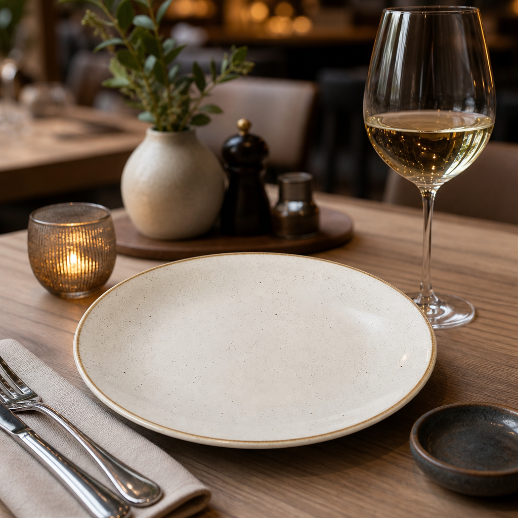 Round Coupe Plates White Vitrified Ceramic for Elegant Dining (Pack of 12)